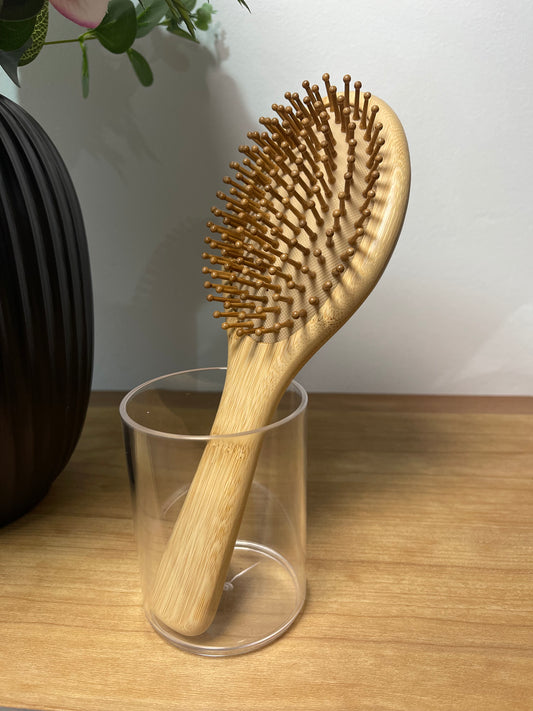 Bamboo oval head hairbrush Large